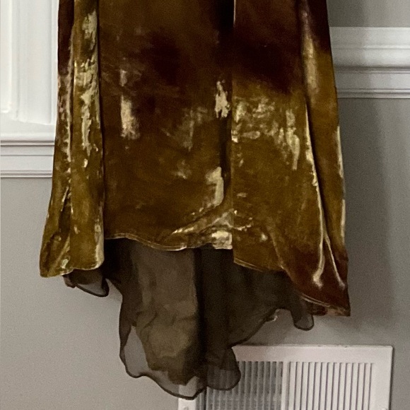 Badgley Mischka gold velvet beaded gown Vintage Y2K size 8 - Picture 15 of 15